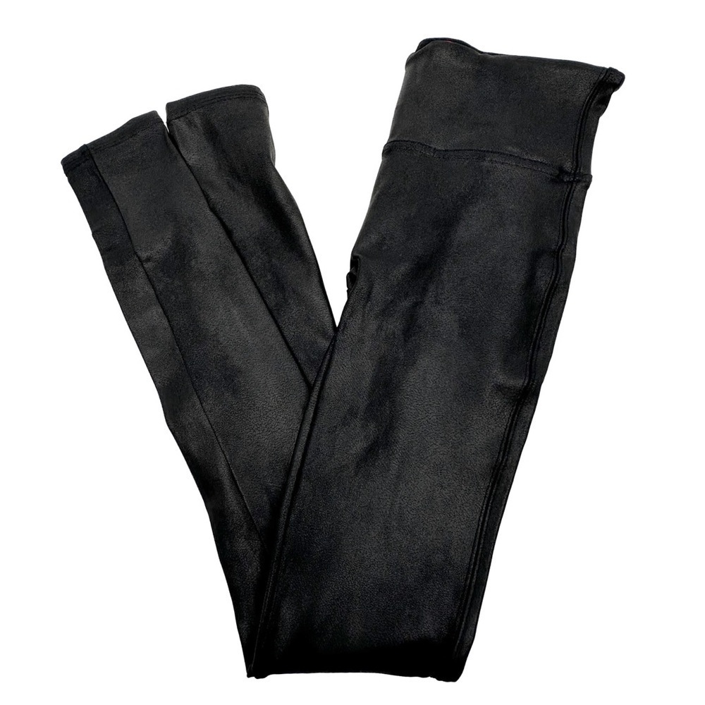 Spanx Black Faux Leather Leggings XS High Rise Shaping - Picture 3 of 12